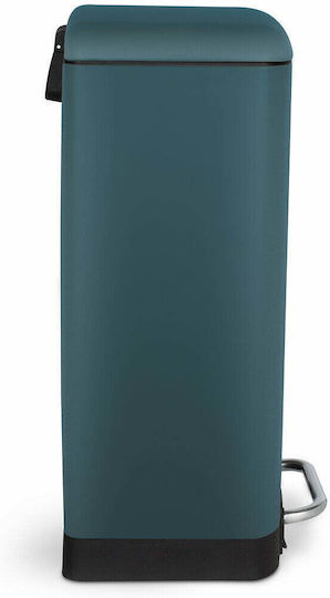 Les Collectors Waste Bin from Inox Steel with Pedal Petrol Blue 30L