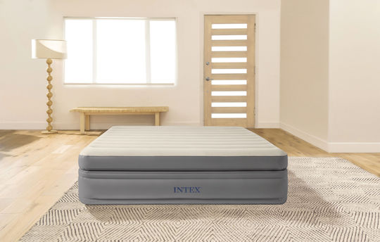 Intex Inflatable Sleeping Mattress Child Single Queen Prime Comfort Elevated 152x51x51εκ.