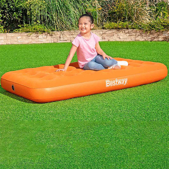 Bestway Inflatable Sleeping Mattress Children's Single with Built-in Pump 158x89x18εκ. Orange