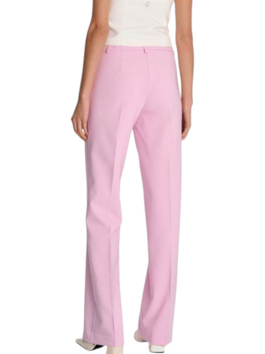 Ale - The Non Usual Casual Women's Fabric Trousers in Straight Line Pink