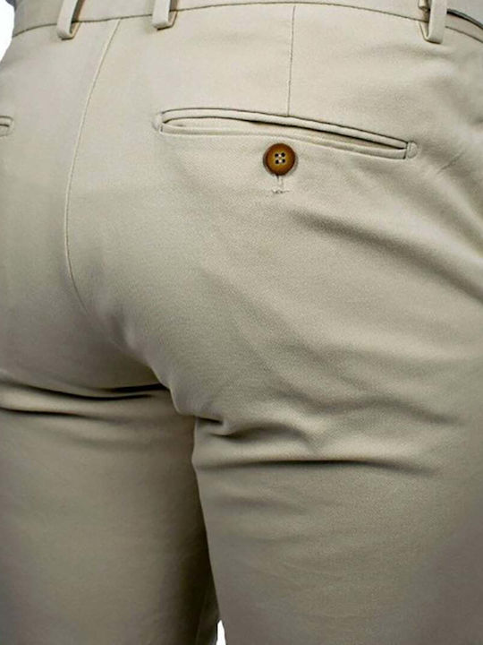 Pantaloni Barbati Chino Elastic Slim Fit Bej