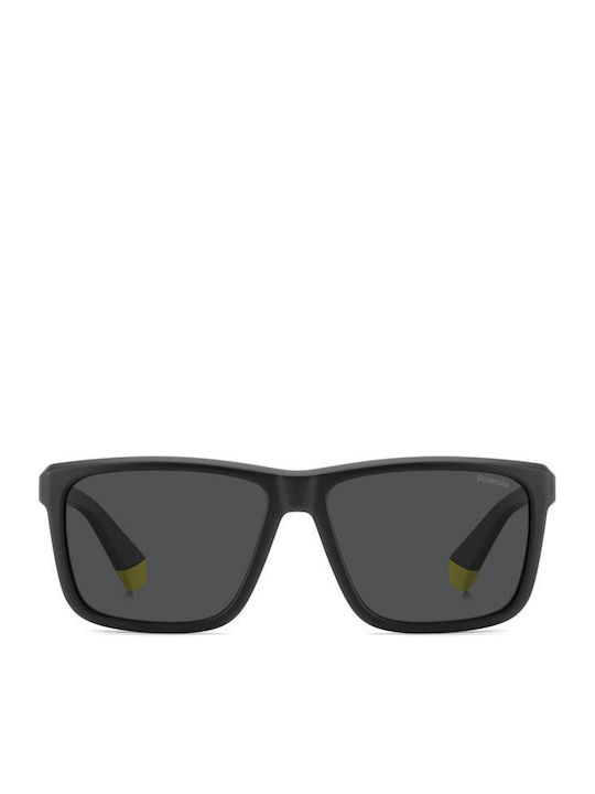 Polaroid Men's Sunglasses with Black Horn-Rimmed Frame and Grey Lens PLD2164/S 003/M9