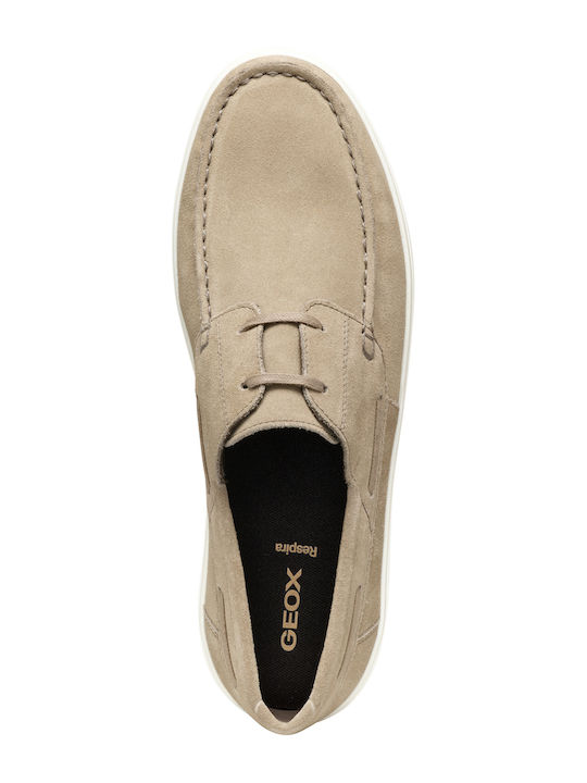 U Avola B Men's Suede Moccasins Beige