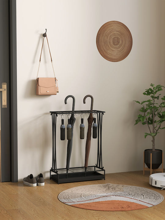 HomCom Ομπρελοθήκη Μεταλλική Μαύρη 50x24x68cm
