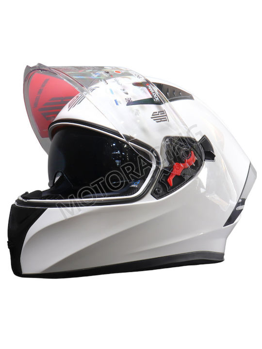 STR GT-1 White Κράνος Μηχανής Full Face ECE 22.06 με Sunvisor