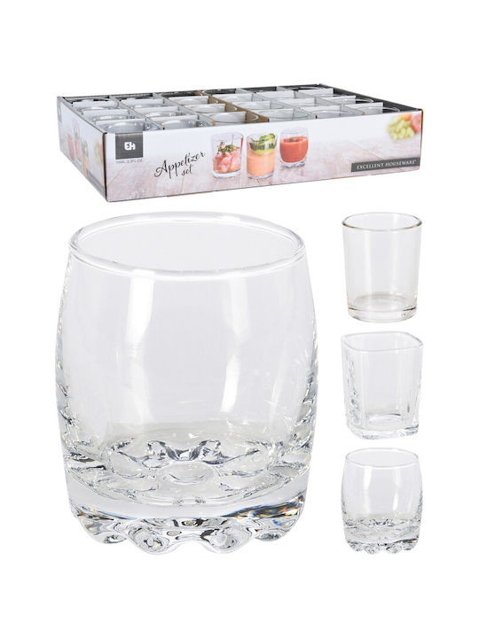 Excellent Houseware Schnapsgläser aus Glas 80ml 3Stück