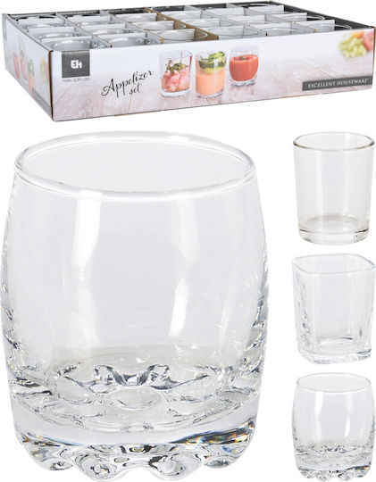 Excellent Houseware Σφηνοπότηρα Γυάλινα 80ml 3τμχ
