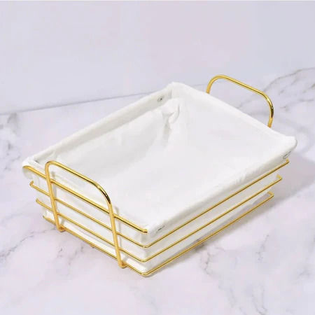 Coș de pâine Metalic Auriu 26x19x8cm