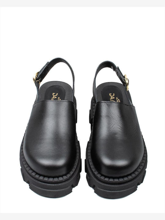 Lederne Damen Ballerinas Slingback in Schwarz Farbe