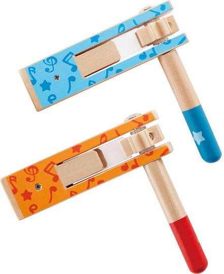 Hape Ξύλινο Κρουστό Ροκάνα Happy Noisemaker Μπλε για 3+ Ετών