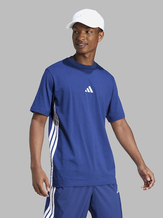 Essentials 3-stripes Αθλητικό T-shirt Μπλε