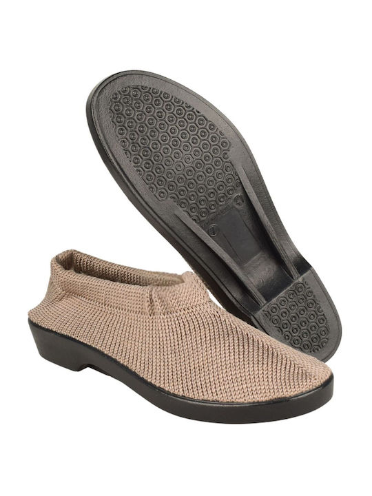 Plumex Anatomic Women's Canvas Slip-Ons Beige