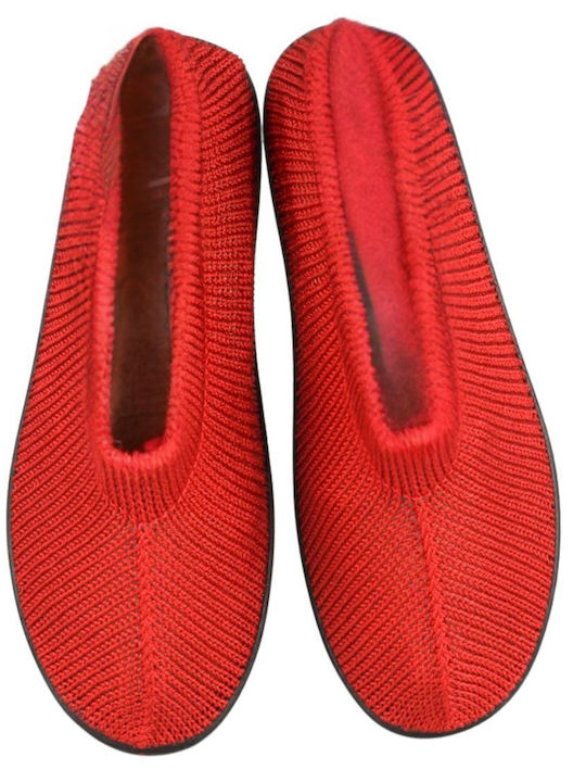 Ανατομικά Γυναικεία Slip-On Πάνινα Κόκκινα