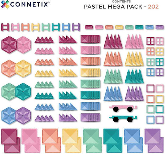 Connetix Παιχνίδι Κατασκευών Πλαστικό Pastel για Παιδιά 3+ Ετών