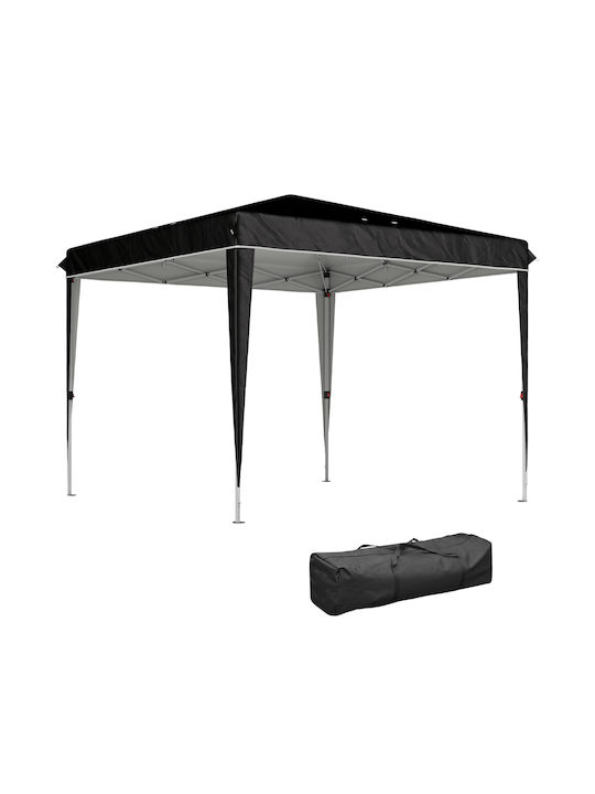 Outsunny Gazebo Garten Schwarz 3x3m