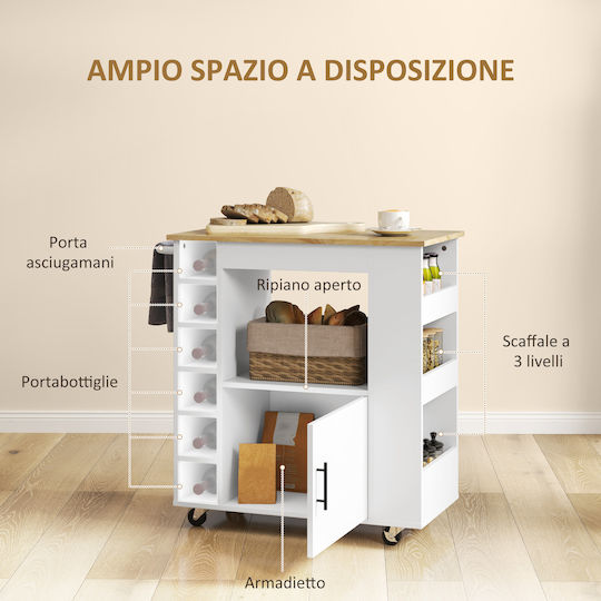 Floor Kitchen Cabinet with White Countertop 83x40x83 cm
