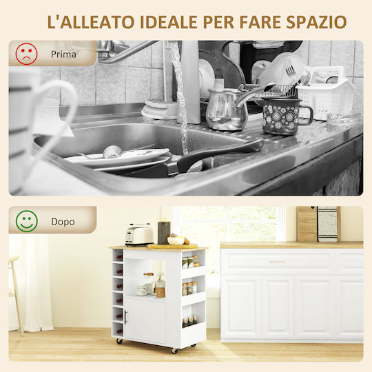 Floor Kitchen Cabinet with White Countertop 83x40x83 cm