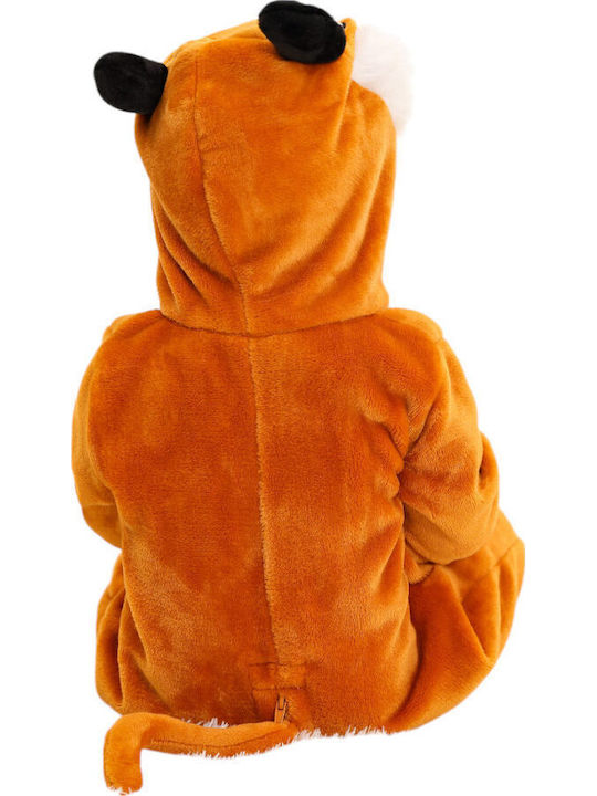 Queen Mother Kids Nightwear Onesie Winter Velvet Brown Brown Baby Fox