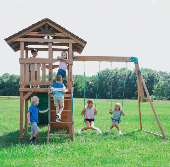 Spielplatzspielzeug & Ausrüstung mit Spielhaus Festung & Kletterfläche M380e 100m Qualitäts Deluxe
