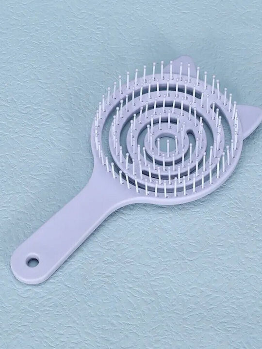Cute Kitty Flexible Detangling Hair Brush Purple