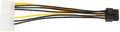 Power Cable Adapter 8 Pin PCI-e Dual Molex 4 Pin IDE Asus MSI VGA Video Graphic 18cm OEM