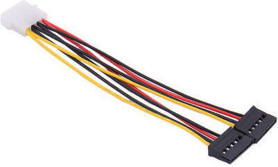 Power Cable Adapter 4 Pin IDE Male Molex to Dual SATA Female 20cm OEM