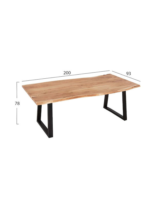 Montana Table Dining Room from Solid Wood & Metal Solid Acacia Wood 200x93x78cm