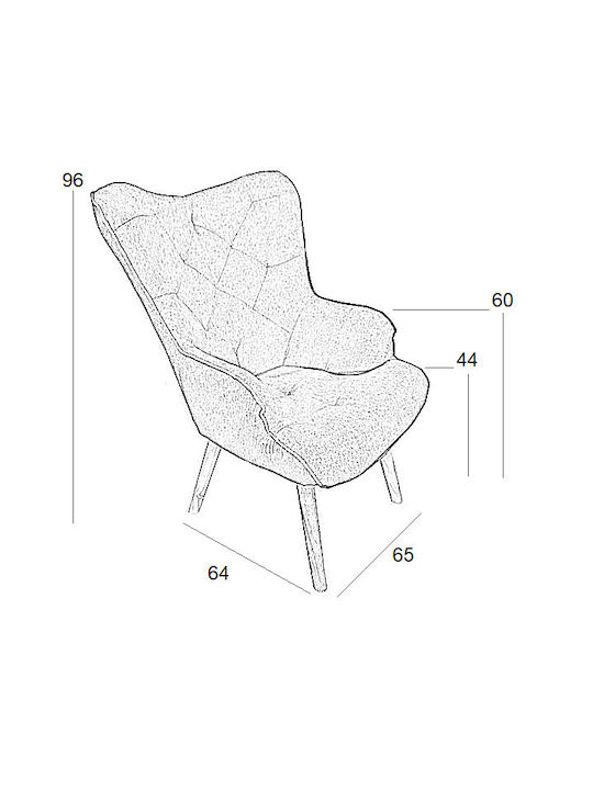 ADRIA Μπερζέρα Light Grey 68x76x98cm