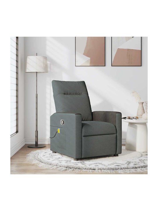 Dark Relax Armchair Massage with Footstool Dark Grey 50x54x100cm