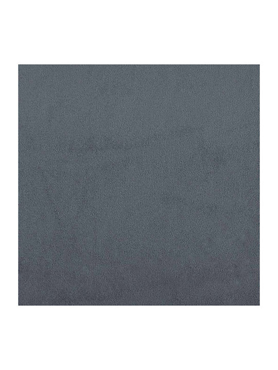 Pat Dublu Tapitat cu Material Gri Închis cu Plăci și Saltea 160x210cm