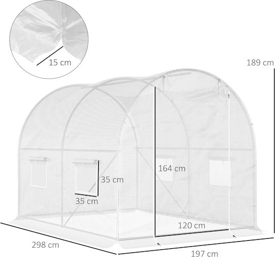 Outsunny 845-155WT Greenhouse Tunnel 3x2x1.9m