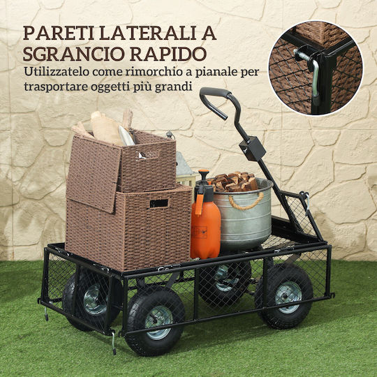 Καρότσι Κήπου Μεταλλικό Τετράτροχο 114lt 25x25x54εκ.