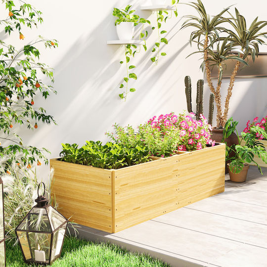 Outsunny Externe Blumenkasten Hölzernes Grün 140x60x40cm.