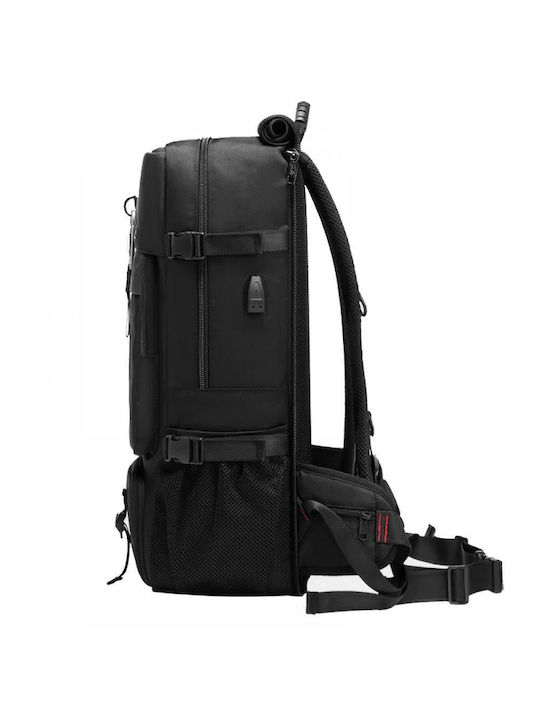 Hiking Backpack Minglu Usb Port Waterproof Ergonomic Expandable 56-77 3 Carrying Modes Unisex Black