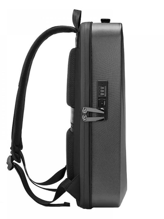 15,6 Zoll Laptop Rucksack Minglu 20l USB-Anschluss Wasserdicht Unisex TSA-Schloss Hartschale Schlank Schwarz