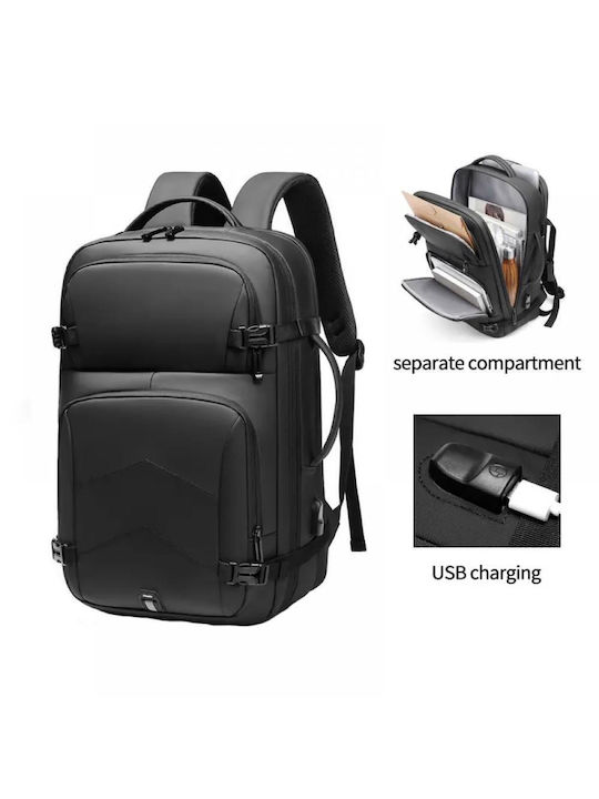 Раница за лаптоп 15.6 инча Minglu 20-39л USB порт водоустойчива унисекс размери 320 x 110 x 450 черна