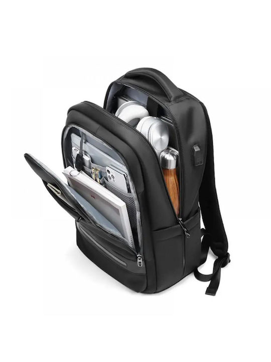 Rucsac pentru laptop de 15,6 inch Minglu 20-39l Port USB Impermeabil Anti-furt Suport pentru ochelari Orificiu pentru căști Dimensiuni 310 x 180 x 460 mm Negru