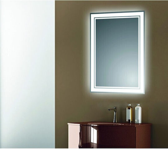 Inter Ceramic Icl 1794 Mirror Bathroom Led Lighting Touch Screen Clock Temperature Indicator Anti-fog System