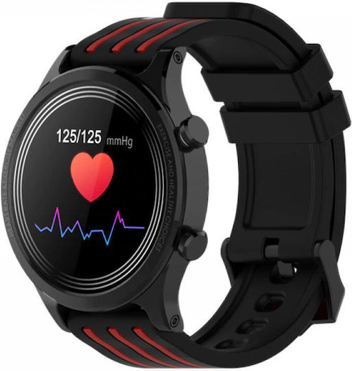 Kingwear E5 46mm Smartwatch mit Pulsmesser (Schwarz)