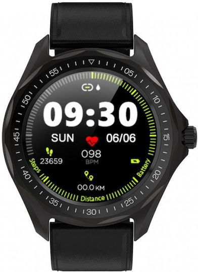 Kingwear S09 Smartwatch mit Pulsmesser (Schwarz)