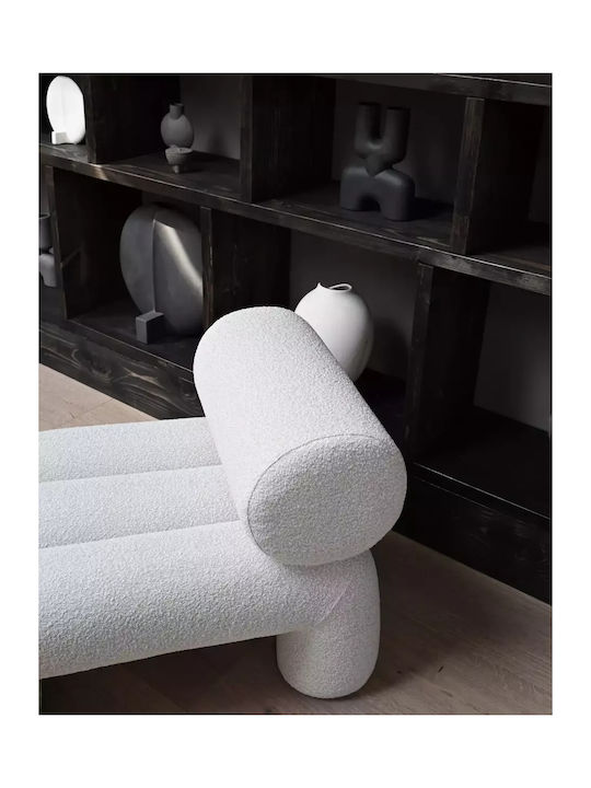 Foku Chair Bouclé Πολυθρόνα Άσπρο 92x60x70cm