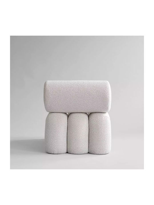 Foku Chair Bouclé Πολυθρόνα Άσπρο 92x60x70cm