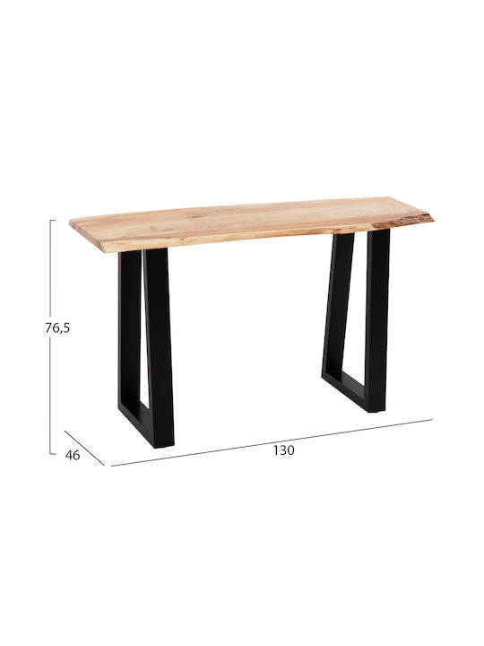 Sofia Table from Solid Wood Natural Open 130x46x76cm