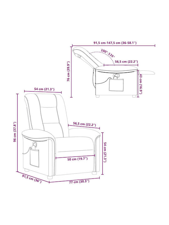 Relax Armchair Massage Cloud Grey 77x91.5x96cm