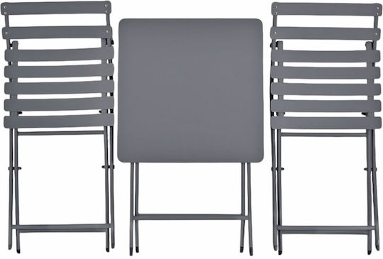 Ankor Garten- und Outdoor-Möbelsets für kleinen Balkon 3 Stück Grau