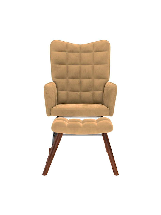 С поставка за крака Кадифен Кафяв 61x78x98см