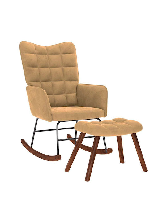 С поставка за крака Кадифен Кафяв 61x78x98см