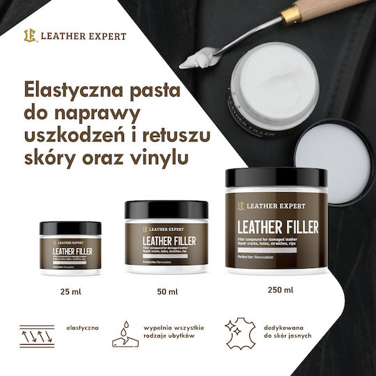 Lederfüller Weißer Kitt 50 ml Lederexperte Le-10-fw50