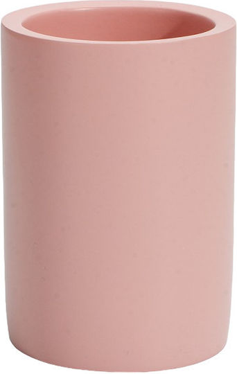 Inter Ceramic Bathroom Accessory Set Rose Icca 55663 Pink Holder Cup Soap Dispenser Box Freestanding Polyresin 23x20x18cm Matte Pink 4 Pieces