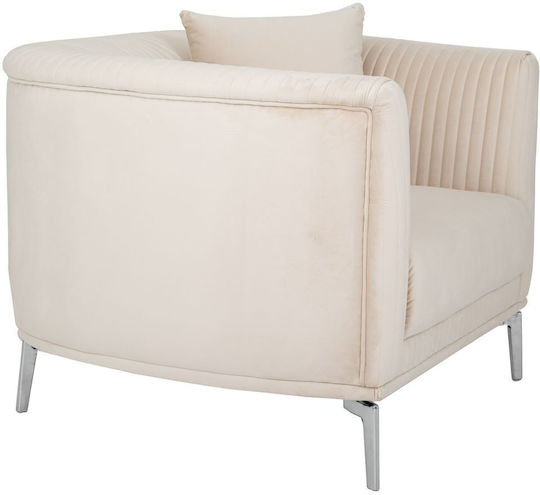 Sessel Samt Cream 105x91x75cm